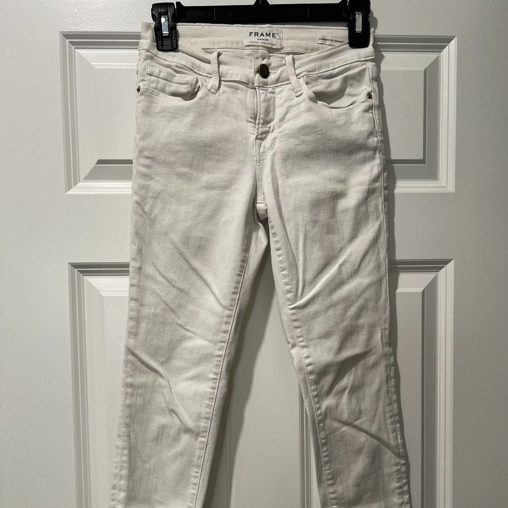 FRAME White Le Skinny de Jean Cropped Jeans